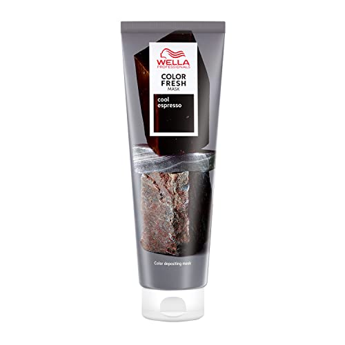 Wella Professionals Color Fresh Masks|Cool Espresso|Natural Shade|Temporary Color|Damage Free|Color-Depositing Hair Mask With Avocado Oil|Silicone-Free|5 Fl Oz