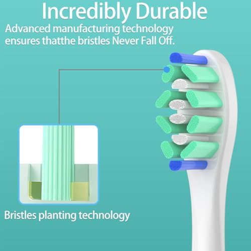 Replacement Heads Compatible with Sonicare Toothbrush, Replacement Brush Head for Philips Sonicare Electric Toothbrush 4100 5100 6100 9900 C2 W3 and More Snap-on Handles (8white+8black)