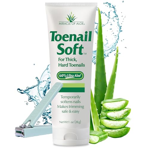 Toenail Soft Temporary Nail Softening Cream for Thick, Hard Toenails with Aloe 1 Oz with Easy Hold Toenail Clipper
