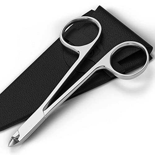 4" cuticle scissors for nails cuticle trimmer, cuticle nippers professional, cuticle clippers professional, cuticle scissors extra fine curved, cuticle cutter & cuticle remover for nails.