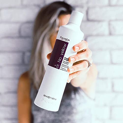 Fanola No Yellow Shampoo & Mask 11.8 oz / 2pk - Purple Anti-Brass Toner for Blonde, Silver, Gray & Highlighted Hair - Color Depositing Mask to Remove Brassiness from Bleached Locks