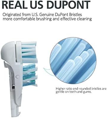 Sensitive Replacement Toothbrush Heads Refill Compatible with Oral-B Cross Action Power 3733 4732, Clean Rotating Powerhead and Crisscross Bristles (White)