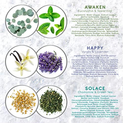 Life is Bliss | 3 Fresh & Soothing Scents | Variety Pack | Liquid Bubble Bath 16 fl oz