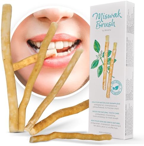 Miswak Toothbrush - Traditional Arabian Toothbrush, Wooden Toothbrush, for Natural White Teeth, 5pcs by BLISSANY