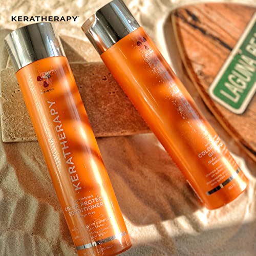 KERATHERAPY Keratin Infused Color Protect Shampoo, 10.1 fl. oz., 300 ml - Gluten Free Color Protecting Shampoo for Color Treated Hair with Kerabond Technology, Red Raspberry Oil, Omega 3 & 6