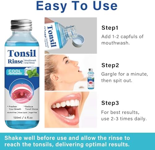 Tonsil Stone Remover, Nature Tonsil Stone Mouthwash or Oral Rinse Liquid to Remove Bad Breath, Soothe Dry Mouth & Fresh Breath, Tonsil Stone Removal Liquid, 4Fl Oz