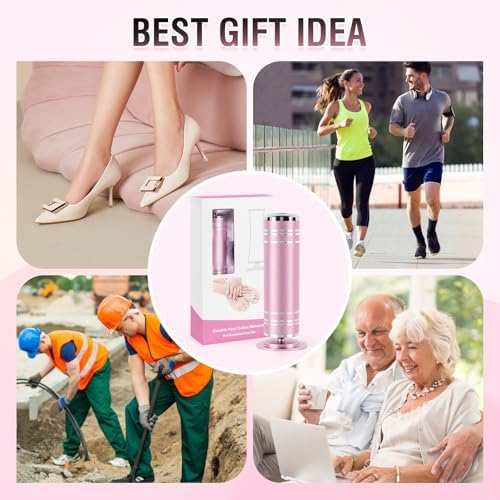 Electric Foot File Callus Remover: Adjustable Speed 1000RPM Feet File Grinder with 60 Pcs Sandpaper Discs - Professional Pedicure Tools for Dead Skin Calluses (Pink)