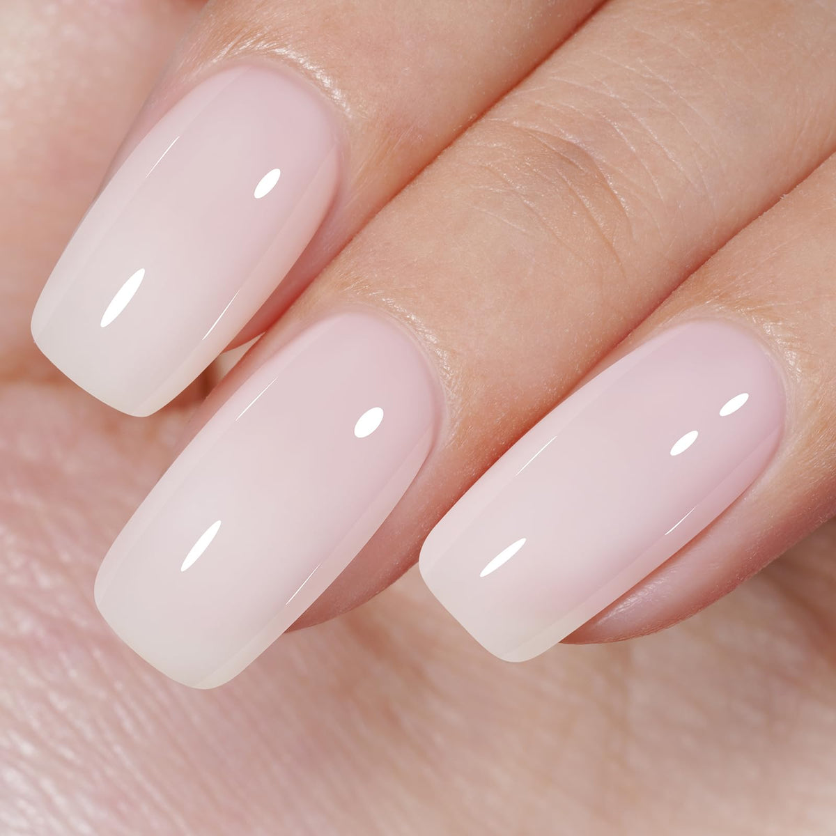 TOMICCA Gel Nail Polish, Milky White Gel Polish, Nude Gel Polish Translucent Jelly Gel Polish Natural Color Soak Off UV White Gel Nail Polish for French Manicure