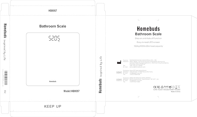 Homebuds Digital Bathroom Scale for Body Weight, High Precision Assured by Weight Scale Professional Factory Since 2001, Bright White LED and Step-On, 3*AAA Batteries Included, 400lb/180kg, Rose Gold