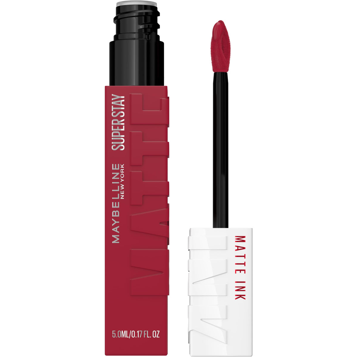 Maybelline Super Stay Matte Ink Liquid Lipstick Makeup, Long Lasting High Impact Color, Up to 16H Wear, Ruler, Deep Cranberry, 1 Count, Packaging May Vary