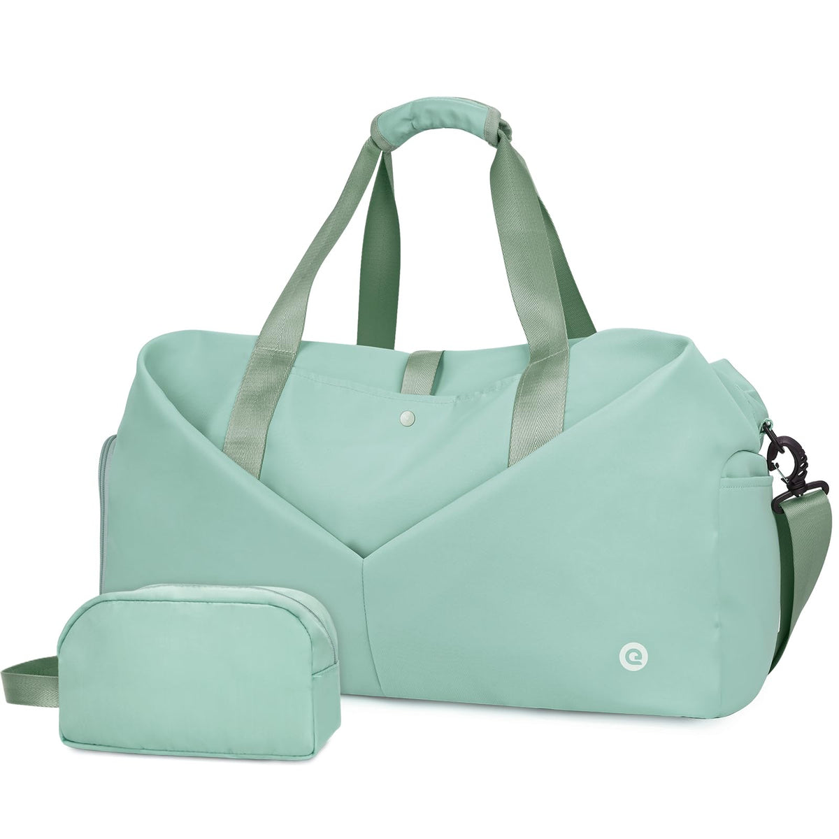 Ceneda 20" Gym Duffel Bag with Wet Pocket Shoes Compartment Portable Overnight Weekender Bag Travel bag Yoga Bag for Women (Mint Green)