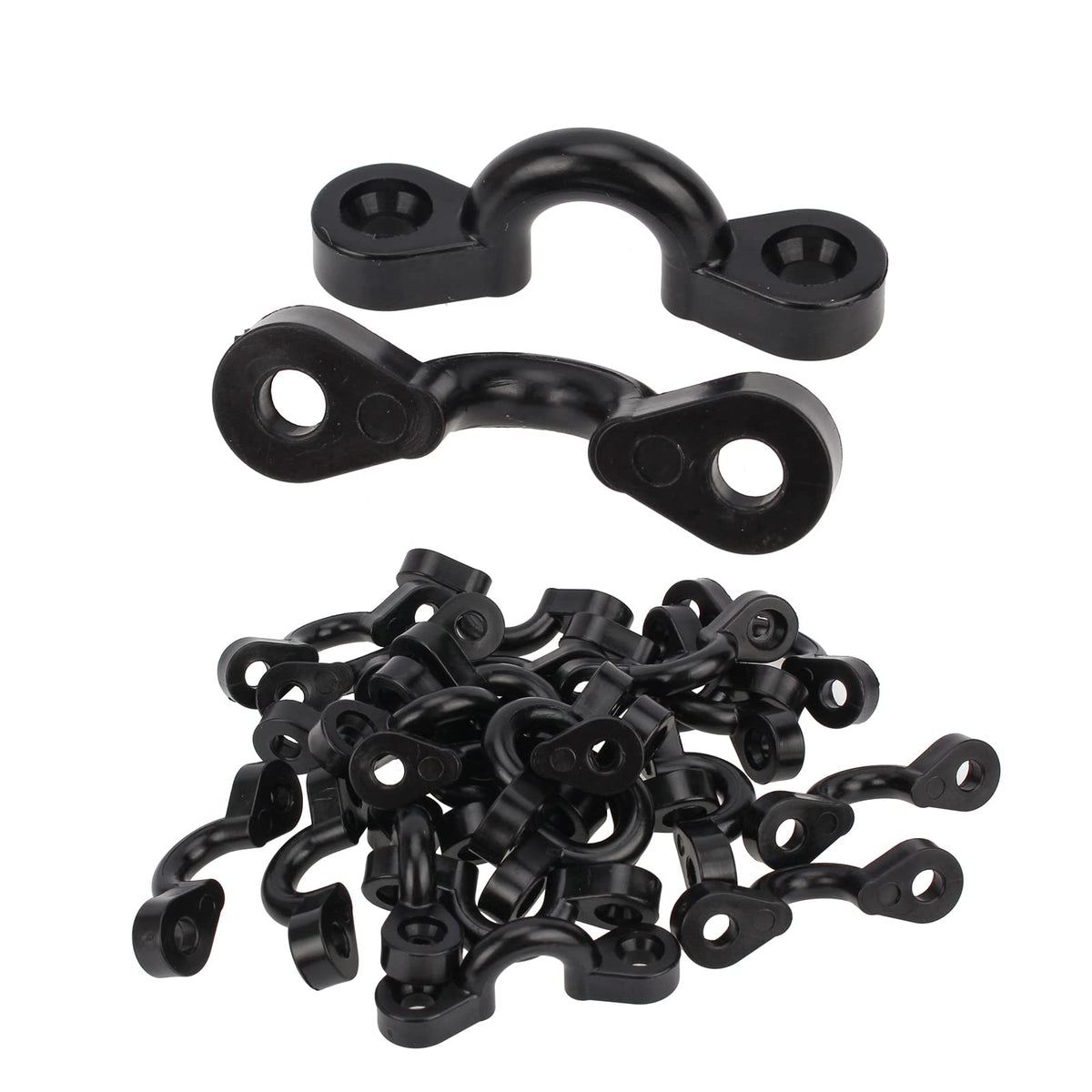 Carbbia 50 pack Bungee Deck Loops Tie Down Pad Eye, for Kayaks Canoes Boats to secure paddles, rods, nets etc.