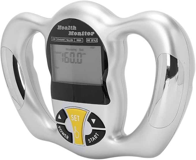 Handheld Body Fat Measuring Instrument BMI Meter, Body Fat Tester, Body Composition Smart Scale Analyzer, Tracks Heart Health, Vascular Age, BMI, Fat, Muscle & Bone Mass, Water