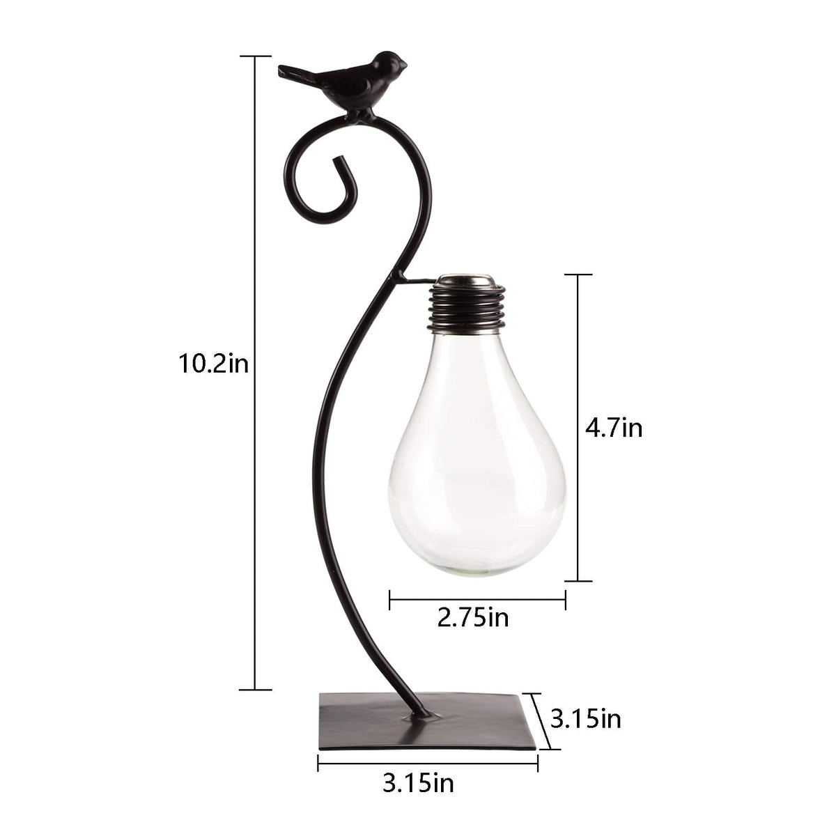 Suwimut 2 Pack Desktop Planter Hydroponics Vase, Plant Propagation Station Planter Bulb Vase with Holder, Modern Creative Bird Plant Terrarium Stand for Home Office Table Decoration (Not Glass)