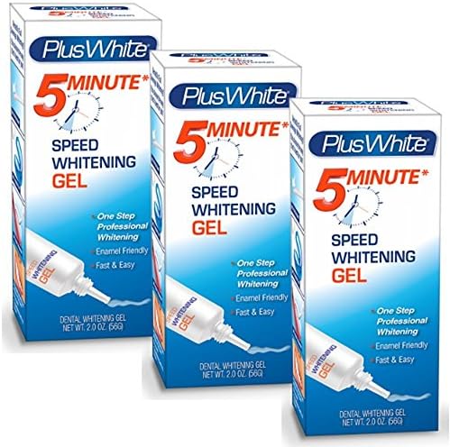 Plus White Speed Whitening Gel - Works in 5 Minutes - Professional Teeth Whitening w/Dentist Approved Ingredient (Pack of 3)