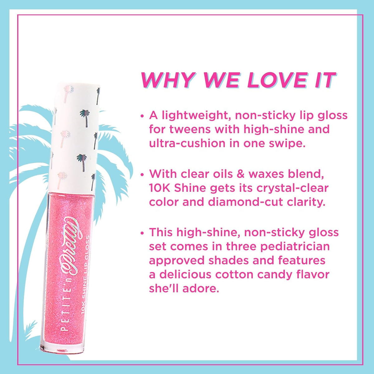 Petite 'N Pretty Snow Getter Lip Gloss Set – Mini 10K Shine Trio for Kids, Tweens & Teens – Non-Toxic, High-Gloss Sparkly Makeup – Gift-Ready Clean Beauty Set