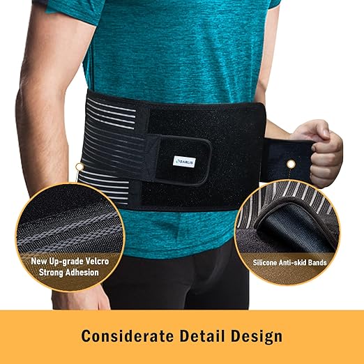 DARLIS Back Brace with Inflatable Lumbar Pad - Extra Support More Effectively Relieve Herniated Disc, Sciatica, Lower Back Pain - Back Support Belt for Men Women Sedentary Pain Relief L/XL 39"- 48"