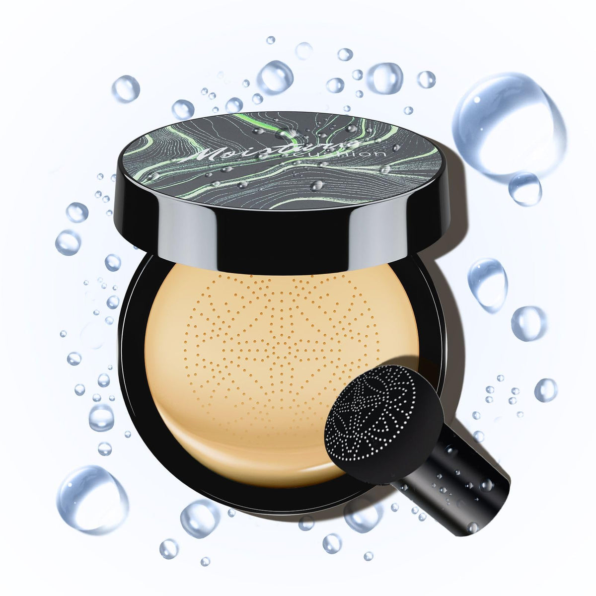 Mushroom Head Air Cushion CC Cream, BB Cream Face Makeup Foundation for All Skin Types Moisturizing Concealer Brighten Long-Lasting (Buff Beige)