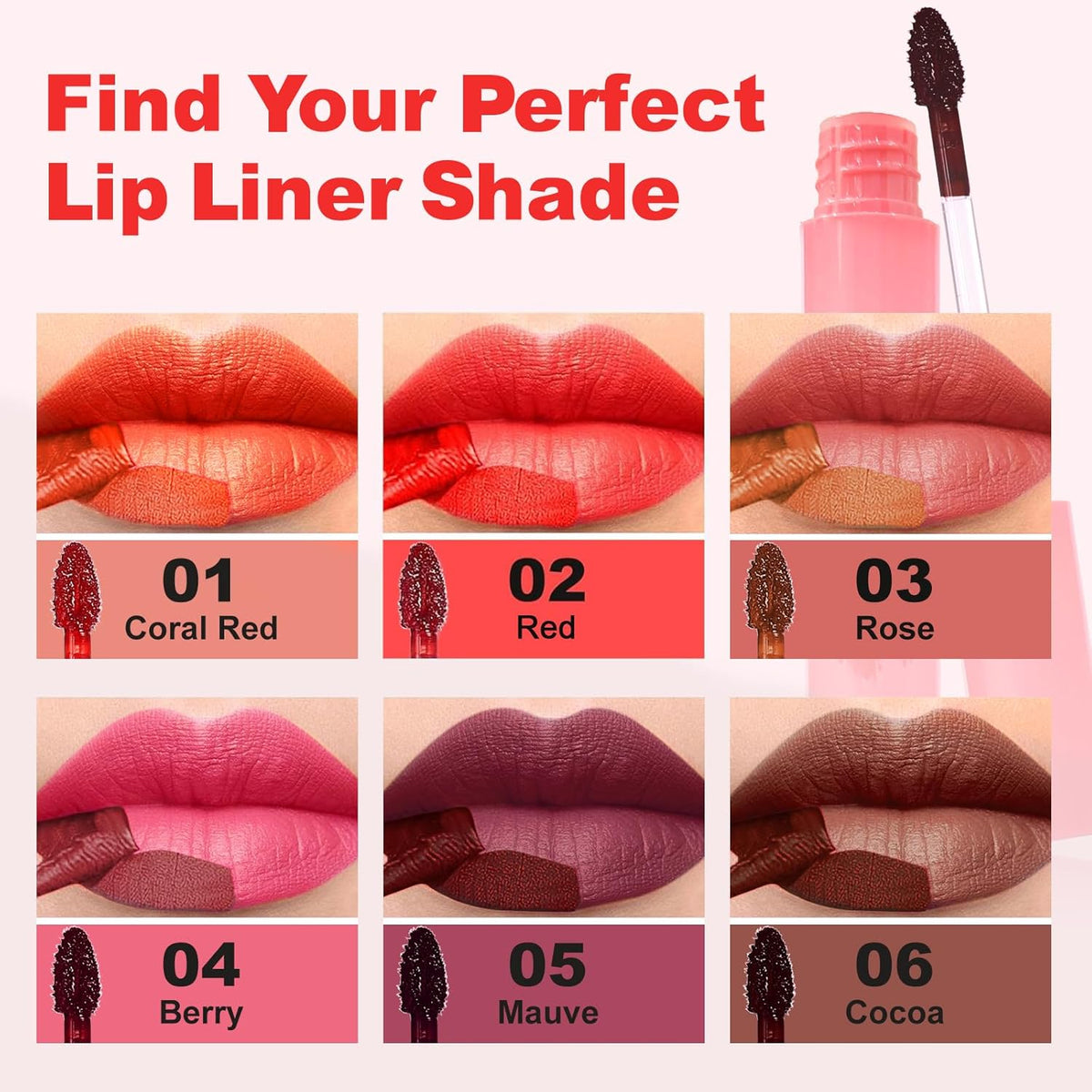 Lip Liner - Lip Stain Peel Off Moisturizing Long-Lasting & Waterproof Transfer Proof & Plumping, Non-Stick Cup Lip Liner Stain Tint For All Skin Types (Cocoa, 1 PCS)