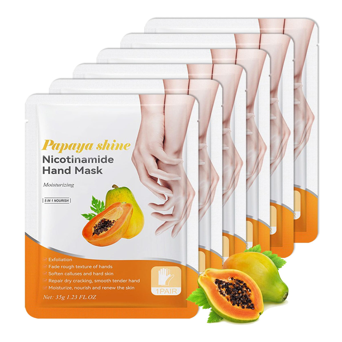 LZYLLS 6 Pairs Hand Masks Moisturizing Gloves, Hydrating Hand Mask Moisturizer Gloves Care for Dry Cracked Hands, Smooth Long Lasting Soft Firming Hand Mask Gift Set for Men Women(N