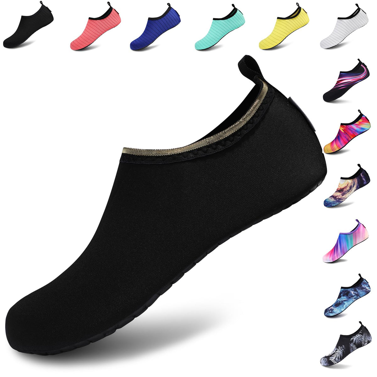 VIFUUR Water Sports Unisex Shoes SoidBlack - 5.5-6.5 W US/ 4.5-5.5 M US (36-37)
