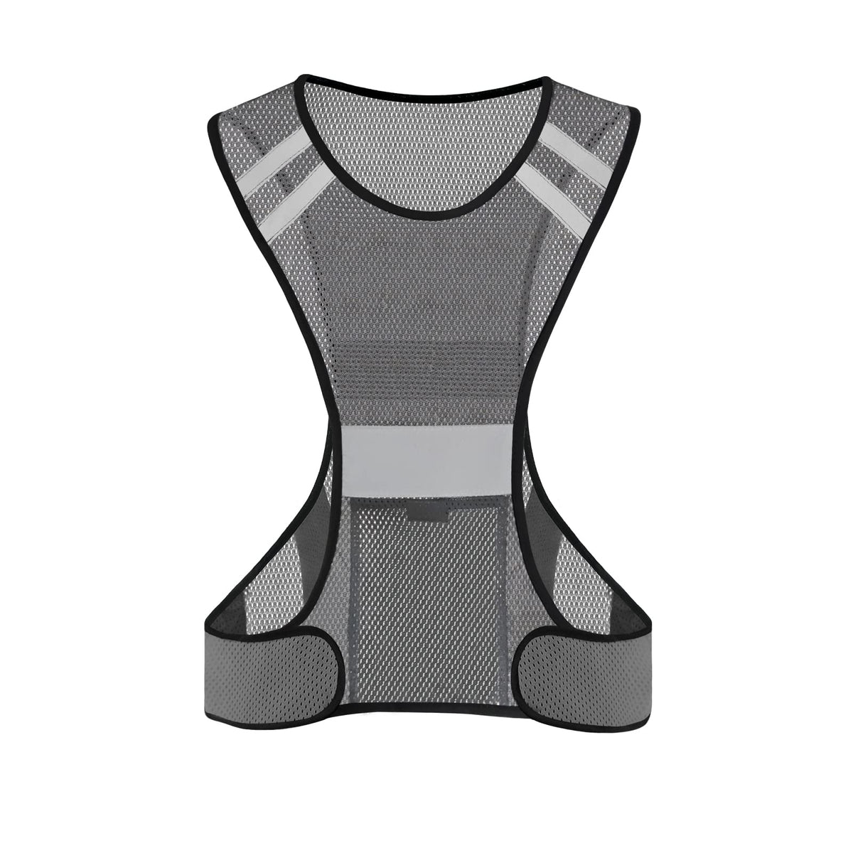 TCCFCCT Reflective Running Vest with Large Pocket, High Visibility Reflective Vest for Men Women, Lightweight Reflective Running Gear for Motorcycling, Cycling, Jogging, Night Walking,Climbing, Grey
