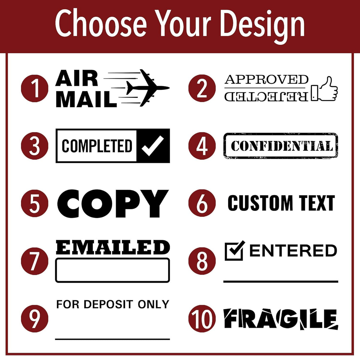 Entered Office Stamp | 4 Different Sizes | 20 Designs | Multiple Color Options | Perfect for Quick Validation of Office Documents (Entered, Xtra Wide)