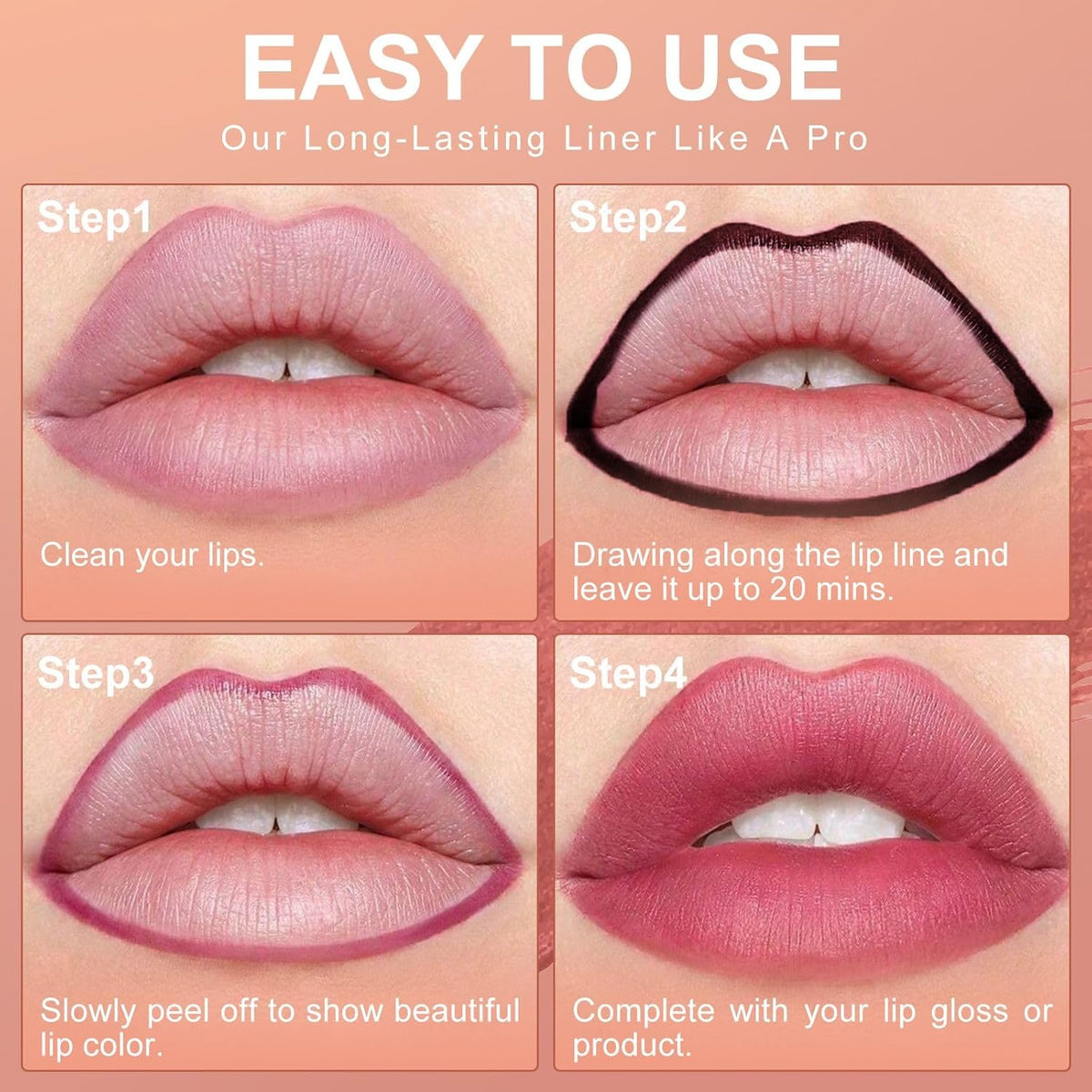 OETUIOW Lip Stain - All Day Lip Stain Peel Off, Naturally Moisturizing Lightweight Glow-Boosting Non-Sticky, Vegan Lip Makeup Gift for Her (Cocoa)