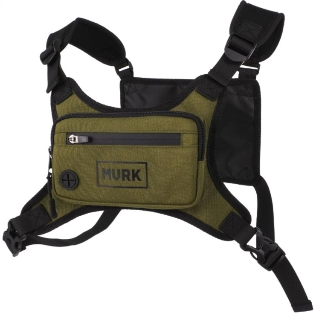 MVRK Water Resistant Chest Pack - Minimalist Running Pack For Workouts, Running Phone Holder With Extra Storage, Lightweight Running Vest, Running Backpack With Reflective Print (Olive)