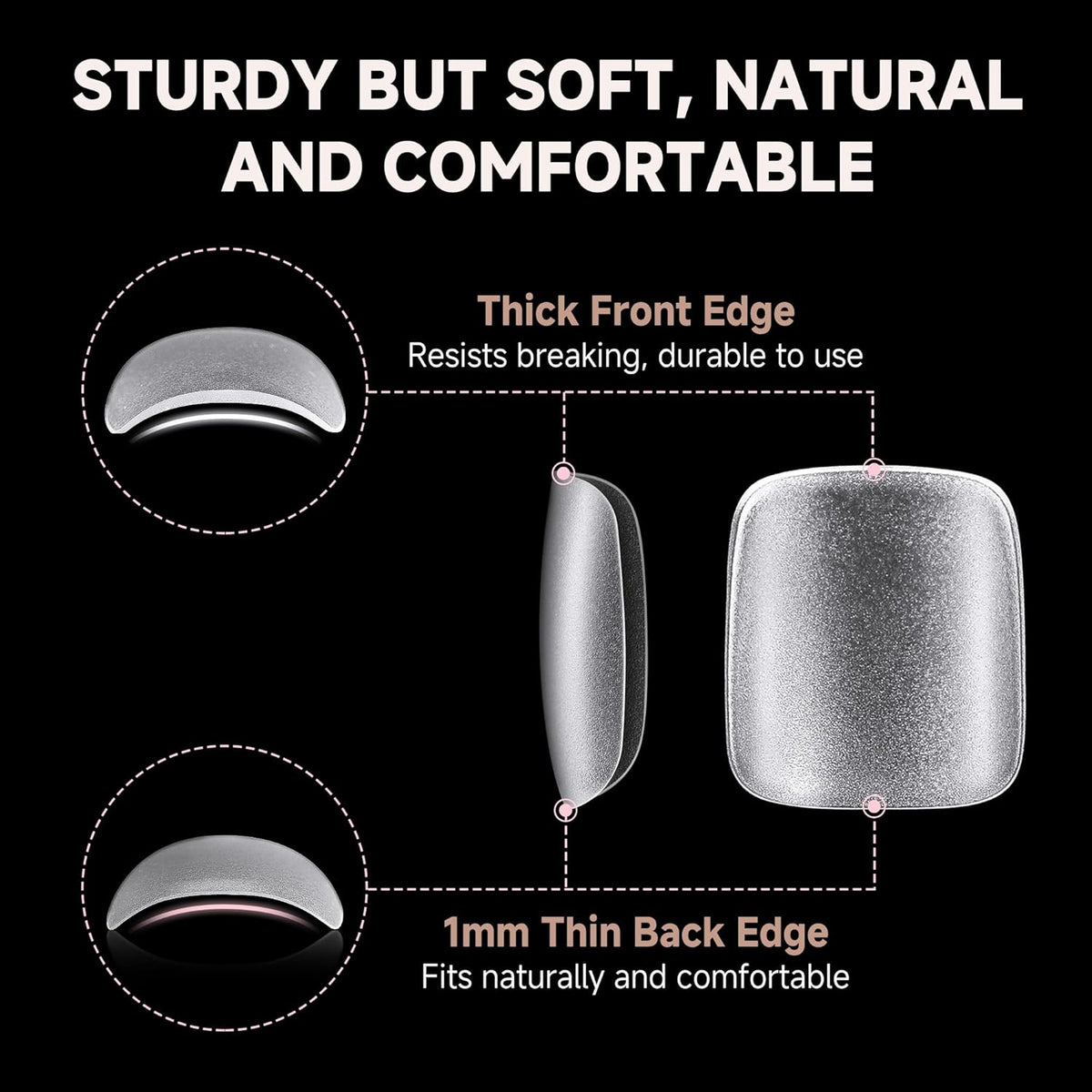 UNA GELLA Toe Nail Tips 312 Pcs Square Round Full Cover Fake Toe Nails Press On Clear 15 Sizes Pre-Shape Soft Gel Toe Nail Tips Double Matte Acrylic Toenails for Nail Extensions DIY Home Nail Salon