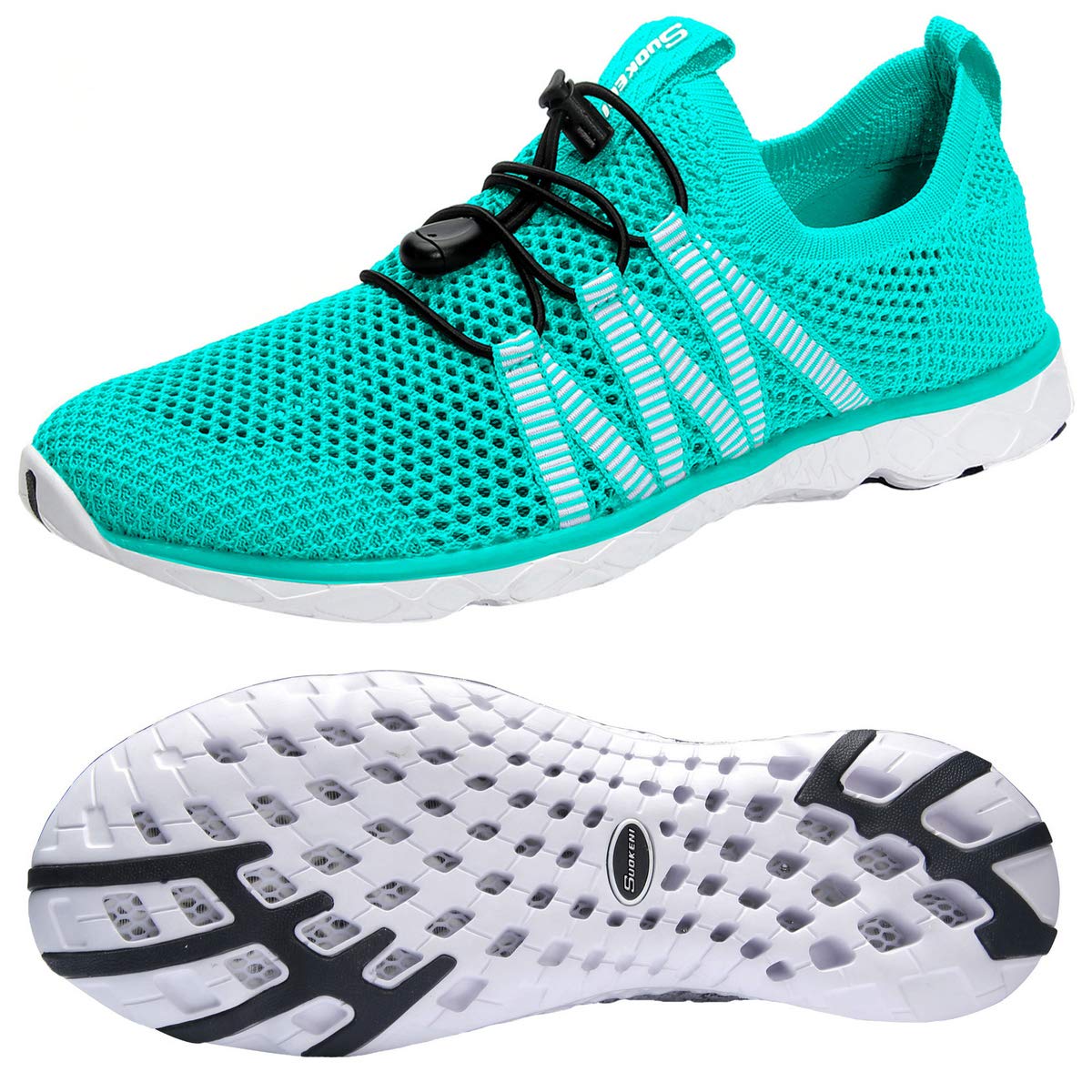 SUOKENI Women's Quick Drying Slip On Water Shoes for Beach or Water Sports Sky Blue,Size:US 6.5/EU 37