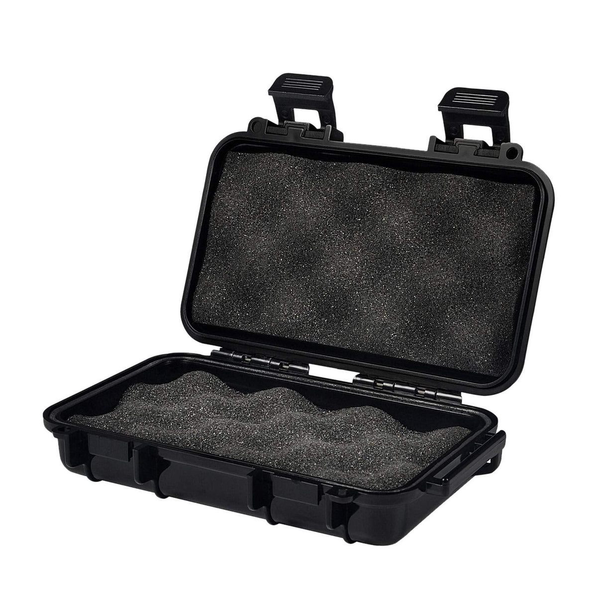Waterproof Shockproof Box, Plastic Protective Hard Case, Outdoor Survival Box Hard Drive Case, Protective Grip Carry Phone Case Airtight Outdoor Survival Storage Container (L, Black)