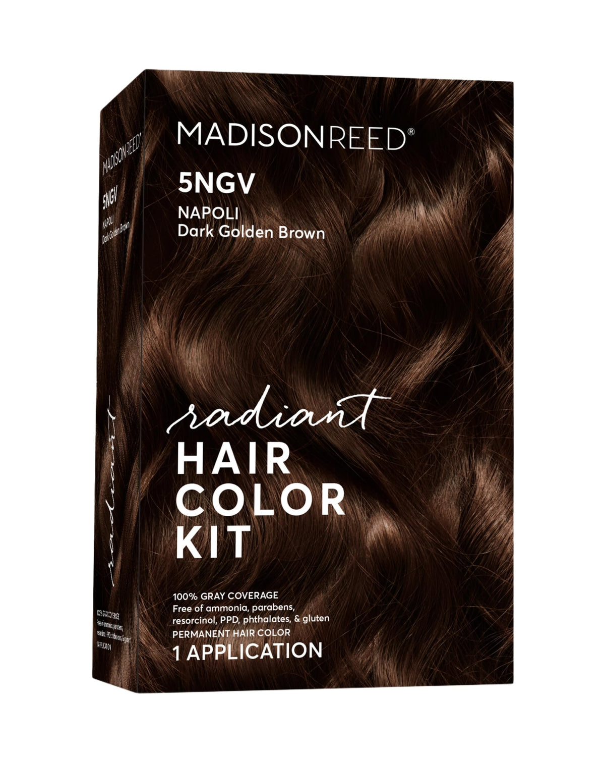 Madison Reed Radiant Hair Color Kit, Dark Golden Brown for 100% Gray Coverage, Ammonia-Free, 5NGV Napoli Brown, Permanent Hair Dye, Pack of 1