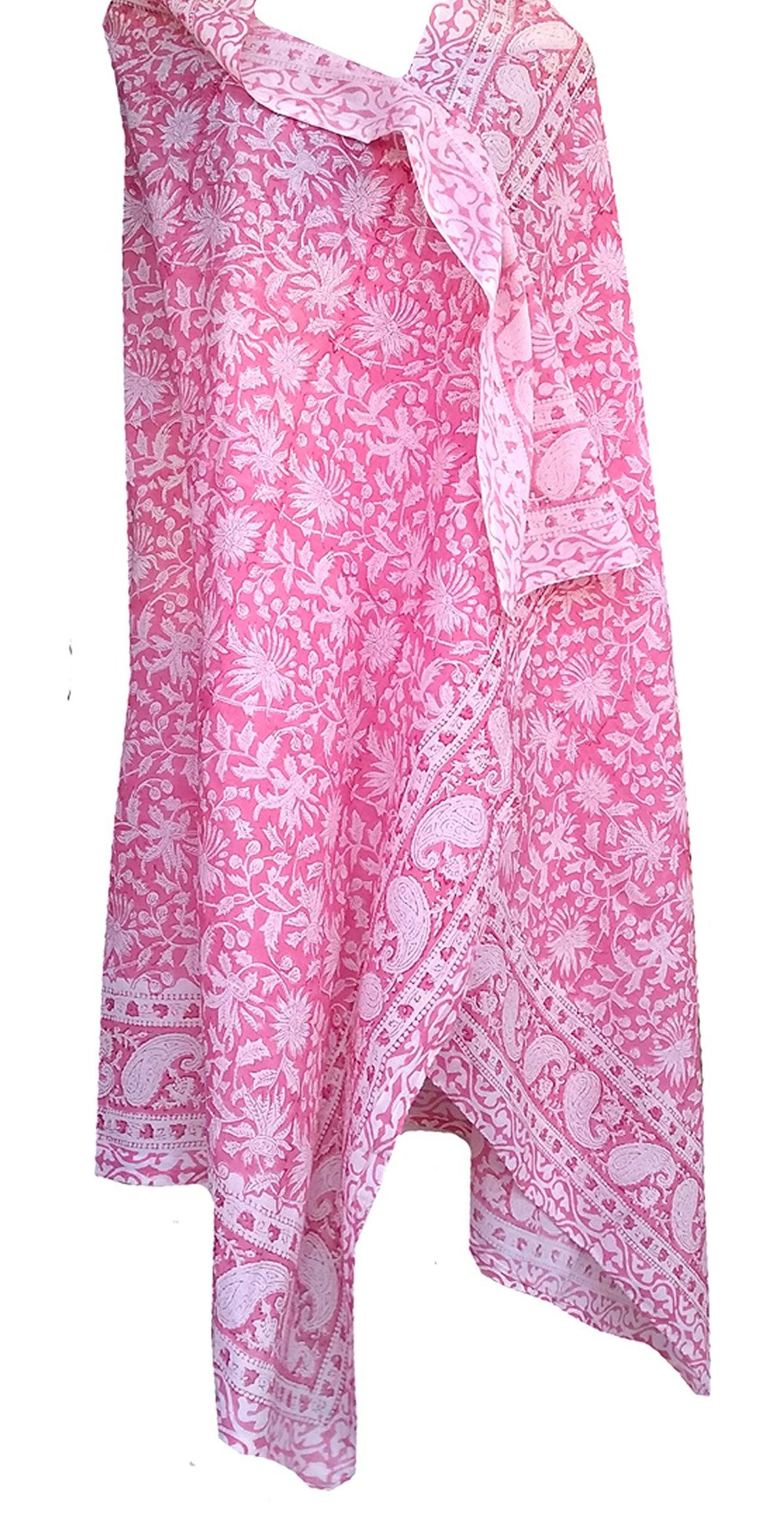 Craft N Copper Pure Cotton Hand Block Print Sarong Womens Swimsuit Wrap Cover Up Long (73" X 44")
