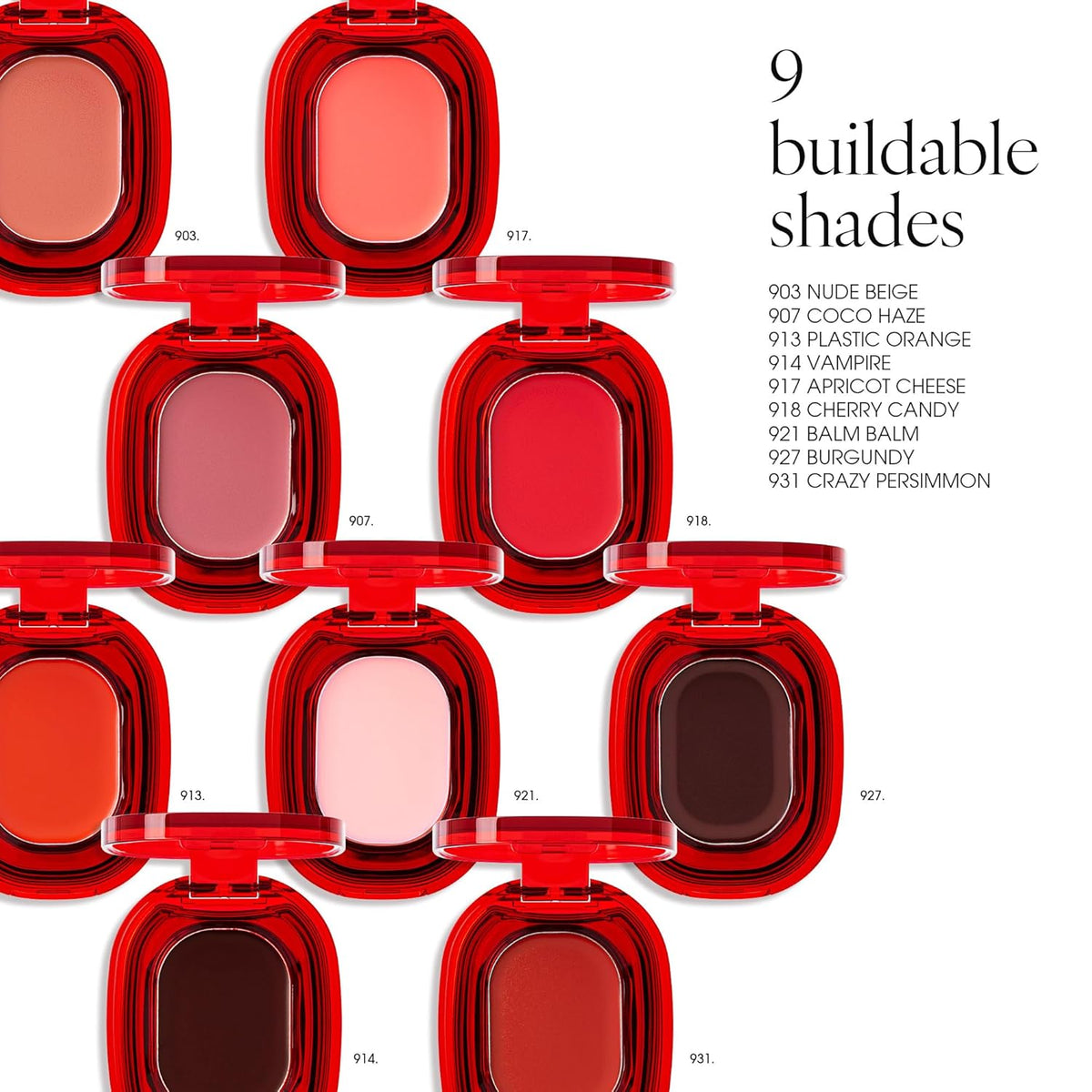 PLAT LIPS 918 CHERRY CANDY, Lip & Cheek, Lightweight, Naturally Dewy+ Glowy Finish, Blendable & Buildable Formula (1.2g, 0.003 oz.)