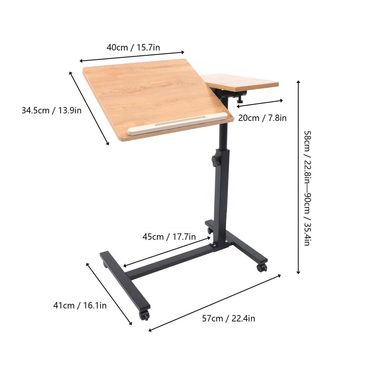 Portable Adjustable Laptop Desk Rolling