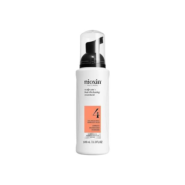 Nioxin System 4 Scalp Care + Hair Thickening Leave-In Treatment For Colored, Dry, & Damaged with Progressed Thinning Nourish Boost Density Niacinamide Biotin