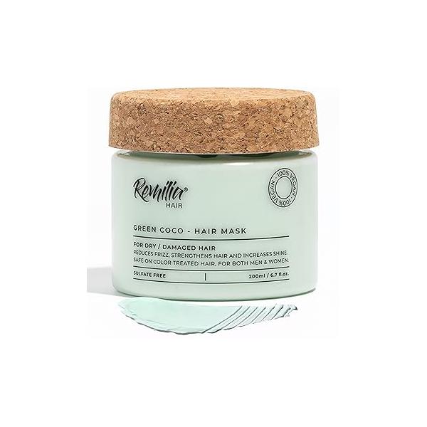 Remilia Hair Mask for Damaged - Rice Protein Treatment Deep Conditioning Mask, Volumizing & Repairing, Vegan, Made in USA 6.7 fl oz