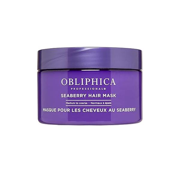 Obliphica Seaberry Hair Mask - Deep Conditioning Hydrating Treatment for Dry and Damaged Moisturizing Repair Growth Medium, Coarse, Color-Treated 8.5 Ounces