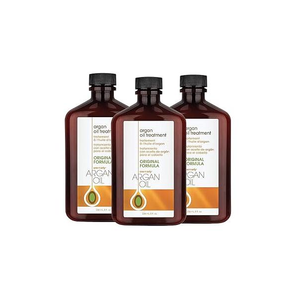 One 'n Only Argan Oil Hair Treatment, Helps Smooth and Strengthen Damaged Hair, Eliminates Frizz, Creates Brilliant Shines, Non-Greasy Formula, 8 Fl. Oz (3 Pack)
