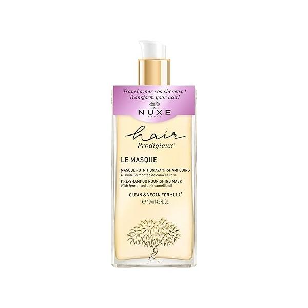 Nuxe Hair Prodigieux Pre-Shampoo Nourishing Mask. Intense Repair & Shine Treatment with Jojoba and Argan Oil, Silicon Free, 4.2 Fl Oz