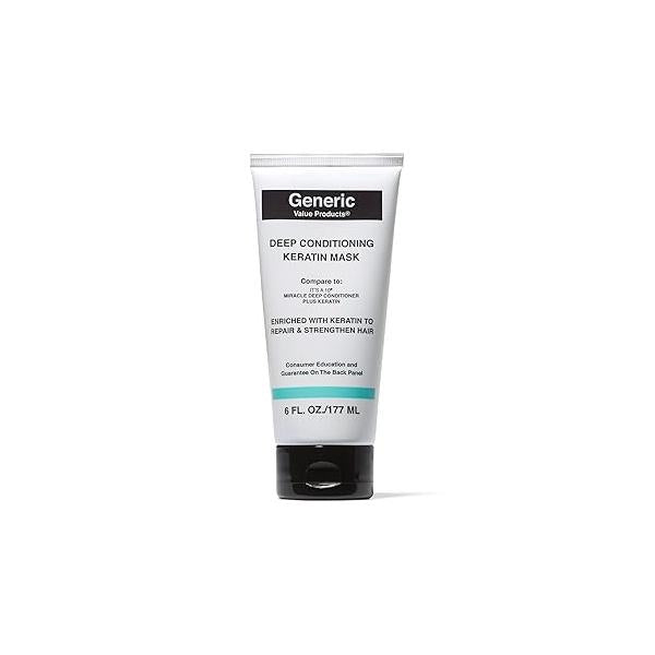 Generic Value Products Deep Conditioning Mask Plus Keratin, Adds Shine, Protects Hair Color, Helps Prevent Heat Damage, Detangles, 6 Oz
