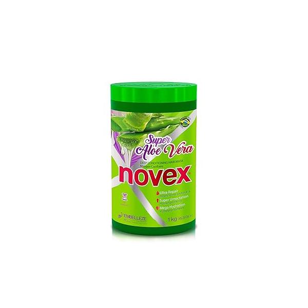 NOVEX Super Aloe Vera Hair Mask Infused with Organic Vera, Frizz and Volume Control, 35.3 Oz, Jar