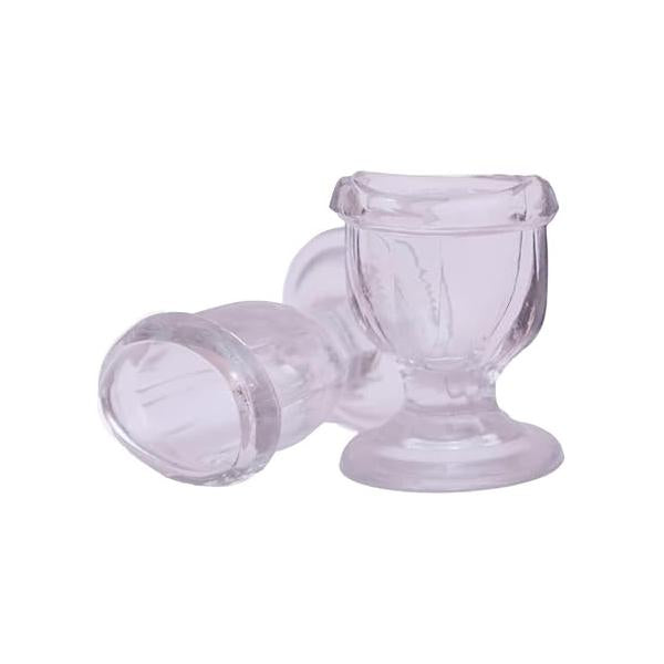 Glass Eye Wash Cup for Keep Your Eyes Clean and Healthy | Soothing Relief from Allergens Irritants Makeup Dust Dry Shaped Rim Snug Fit Set of 2 (Light Green)