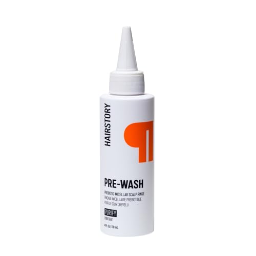 Hairstory Pre-Wash, Prebiotic Micellar Scalp Rinse, Refreshing Deep Clean for Hair, Removes Product Buildup, Oil & Dirt, Balances Scalp Microbiome, 4oz