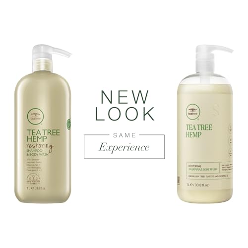 Tea Tree Hemp Restoring Shampoo & Body Wash, 2-in-1 Cleanser, For All Hair Types