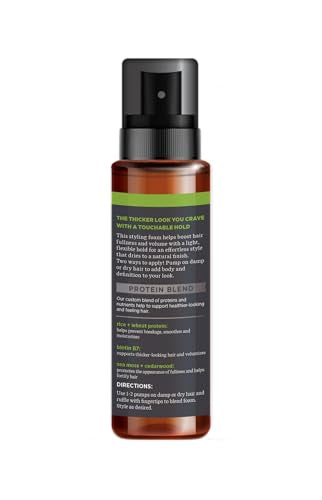 Soapbox Men's Thicken & Style Foaming Texturizer, Men's Hair Styling Foam, Hair Care for Men, 5oz
