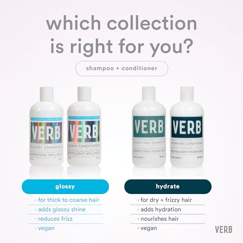 VERB Glossy Shampoo – Cleanses + Adds High Shine for Thick to Coarse Hair – Vegan, No Parabens or Harmful Sulfates
