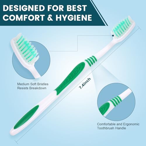 Navona 150 PCS Premium Individually Wrapped Bulk Toothbrush Pack, Disposable Toothbrushes, Kids Toothbrush, Medium Soft Bristle Toothbrushes, Ergonomics Handle, Perfect for Travel Hotel Donation