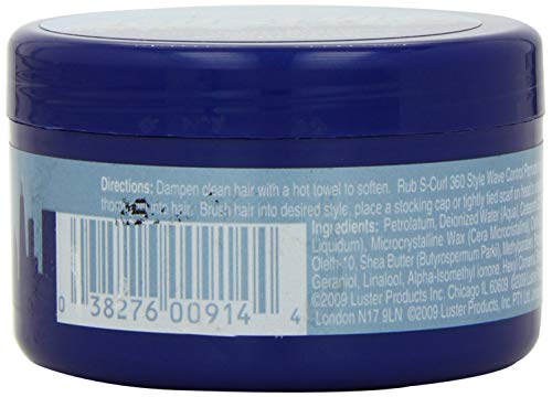 Lusters S-Curl 360 Wave Control Pomade 3 Ounce (88ml) (6 Pack)